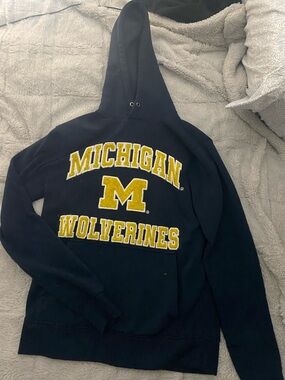 MICHI Navy Hoodie with Yellow Michigan 'M' Tag